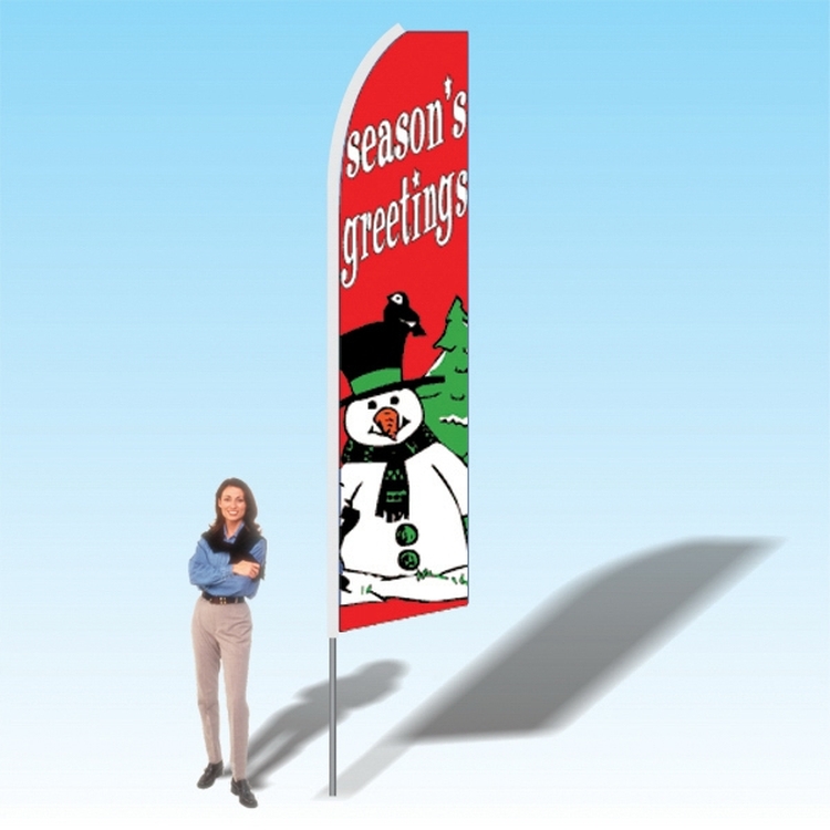 15FT Seasons Greetings Snowman Advertising Banner Flag 2