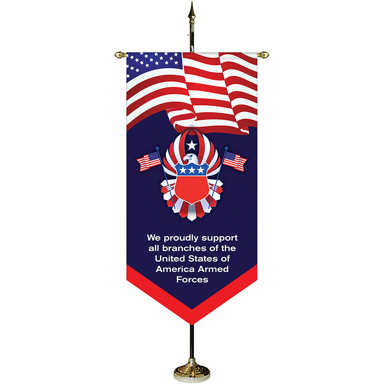 36" x 72" Premium Gonfalon 8' Kit / V-Cut 6