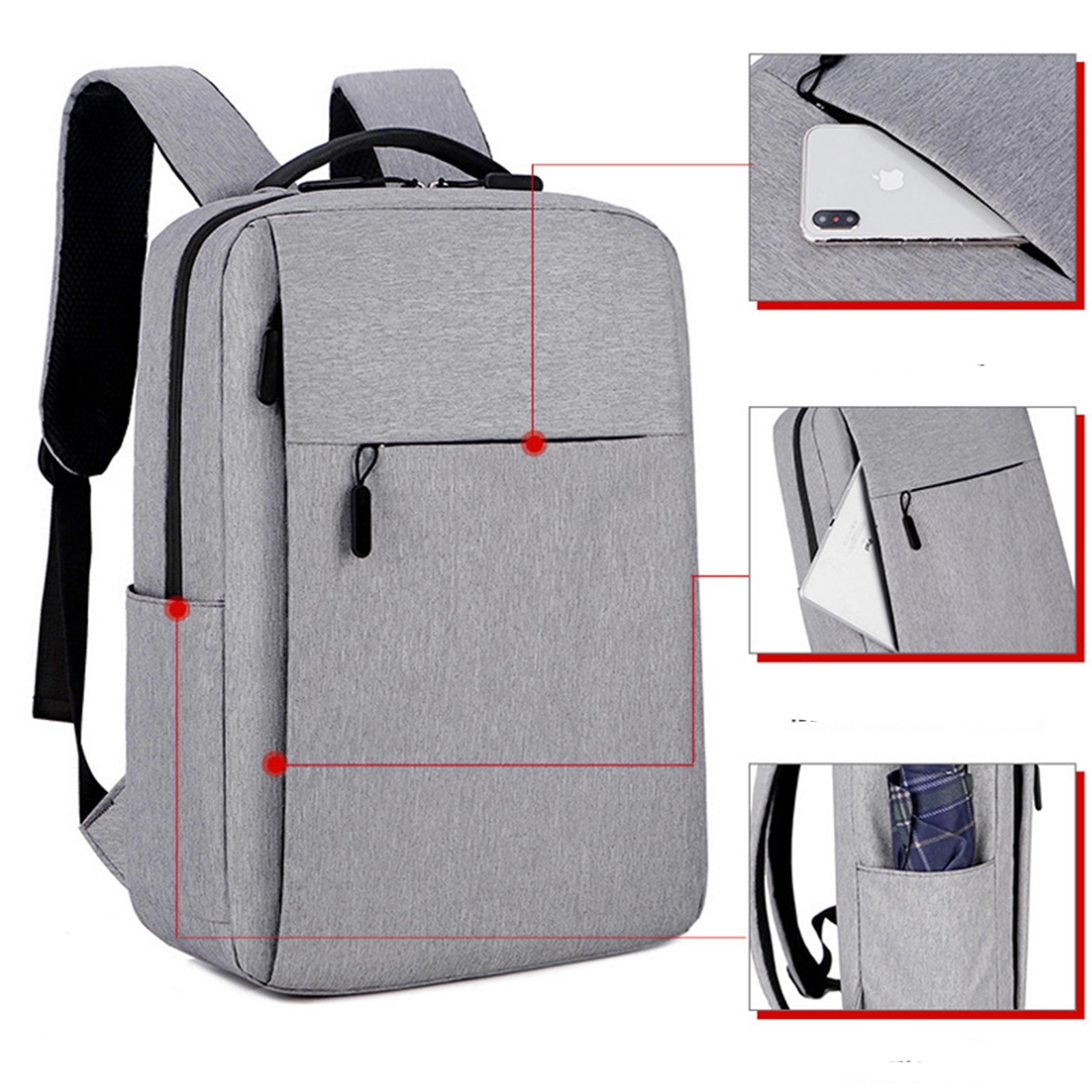 15.6 Inch Laptop Waterproof Business Backpack With Usb Port 7