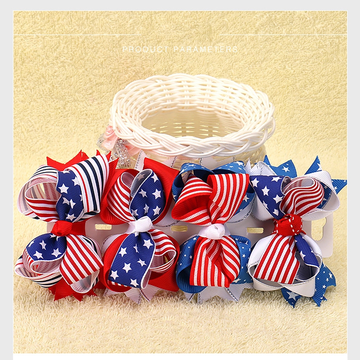 American Flag Hair Bow Clips 5