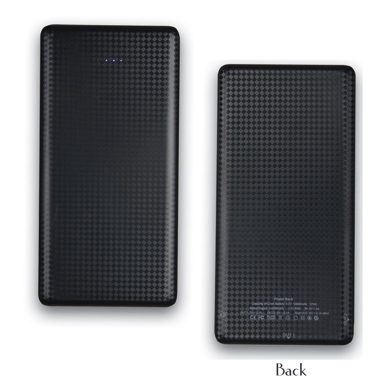 Sleek Portable 10,000 mAh Power Bank w/Built in Cable 2