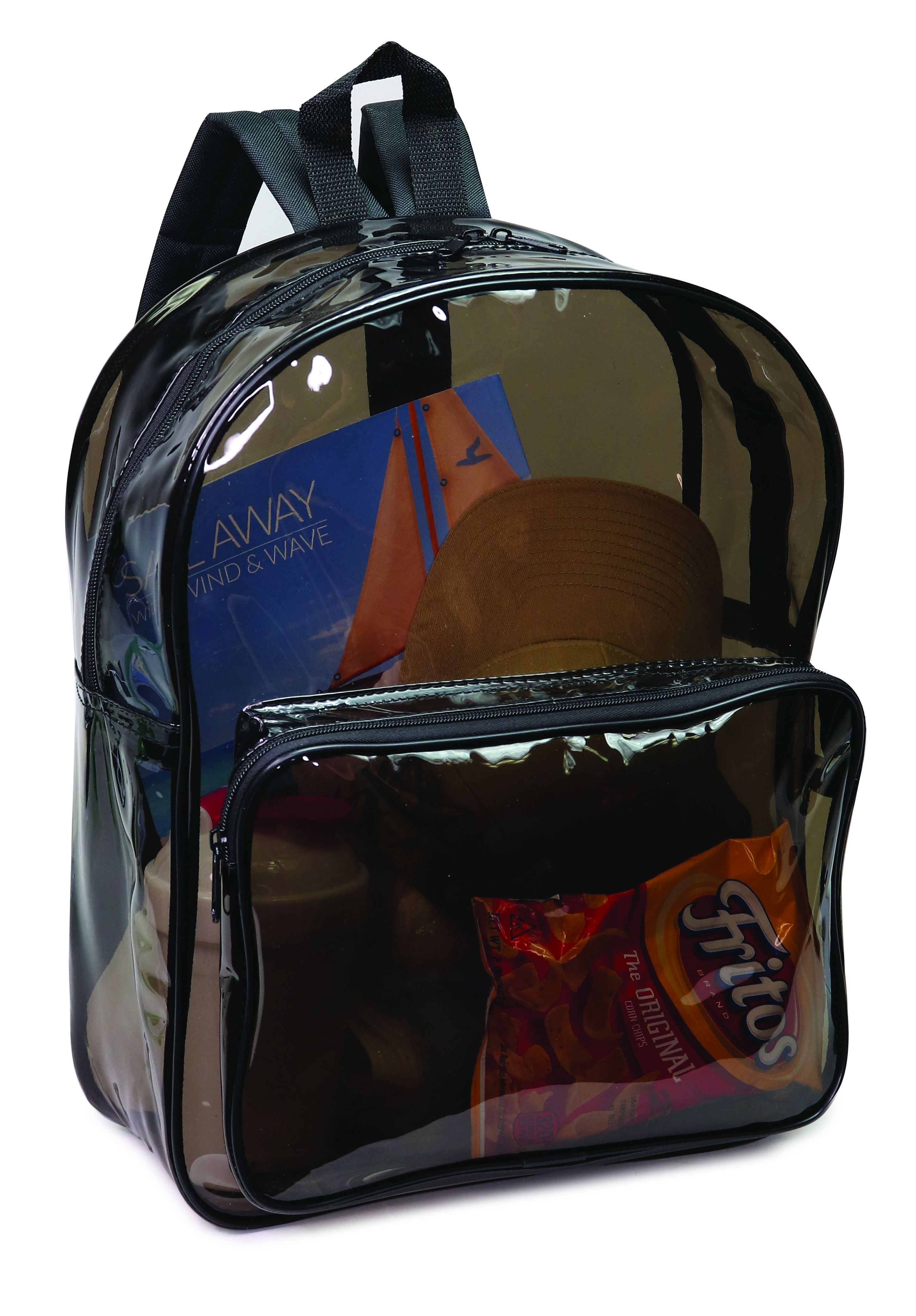 Clear Vinyl Backpack with Black Trim 1