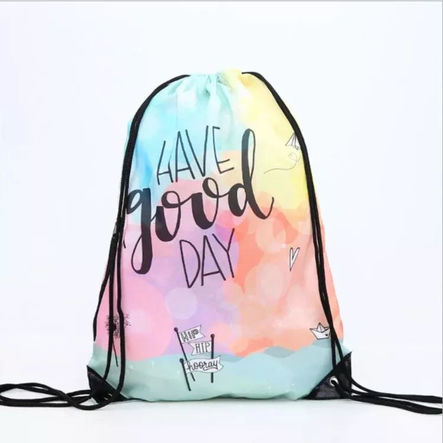 210D Polyester Sublimated Drawstring Bag w/ Reinforced Edge (14" x 17") 5