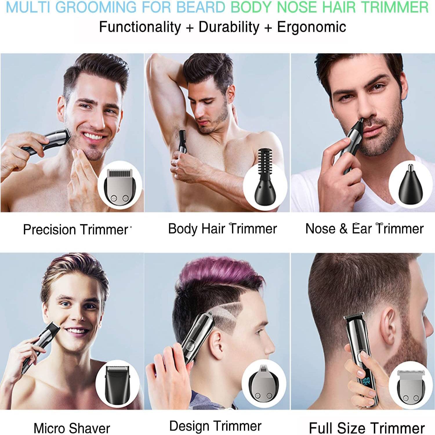 Electric Hair And Beard Trimmer Set 7
