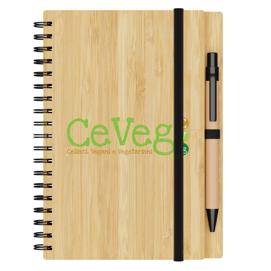 Small Engraved Bamboo Notebook & Pen 4