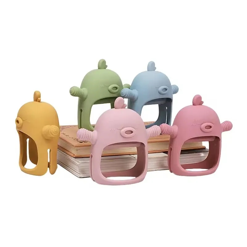Food Grade Silicone Duckling Baby Teether 3