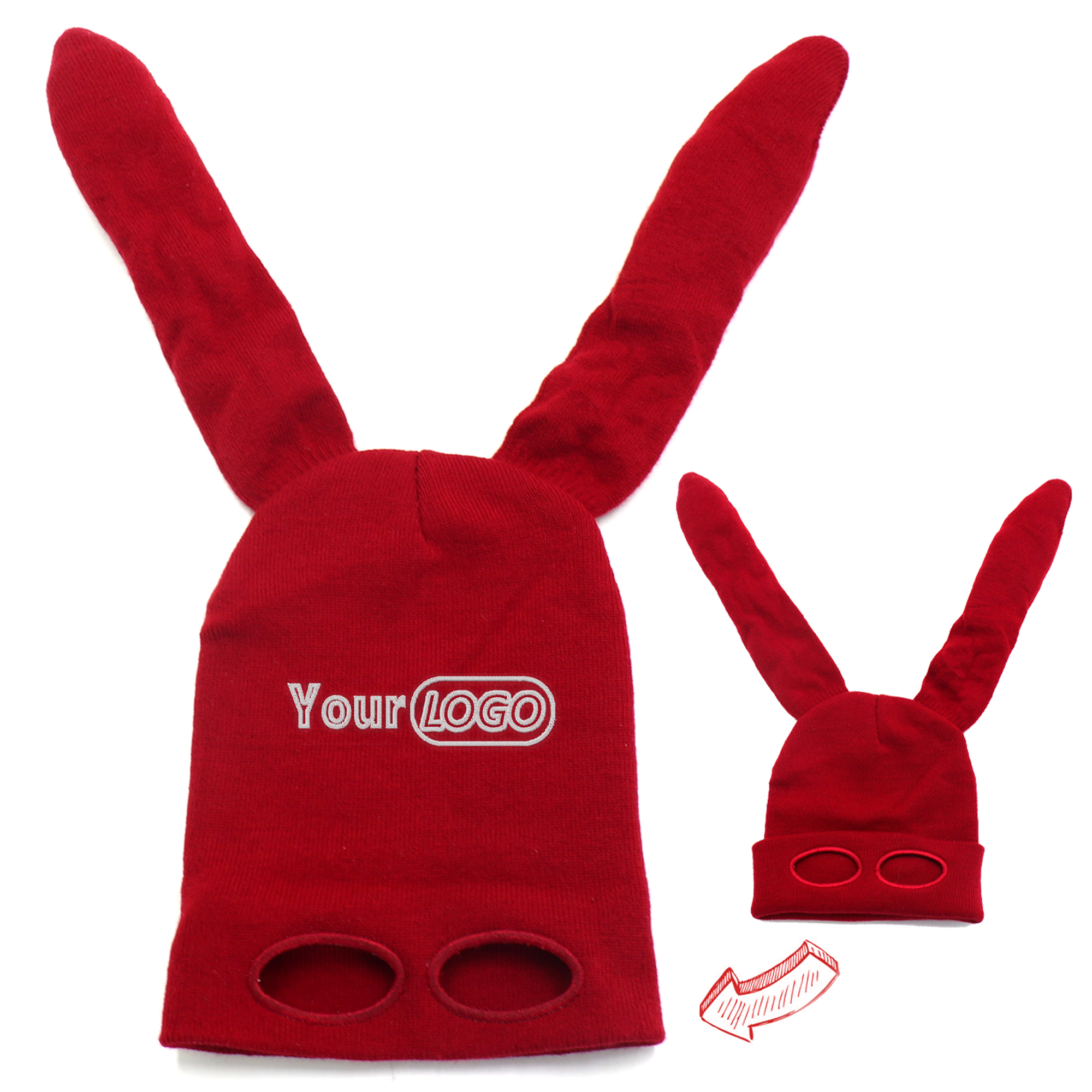 Bunny Ear Halloween Balaclava Knit Hat Party Funny 4