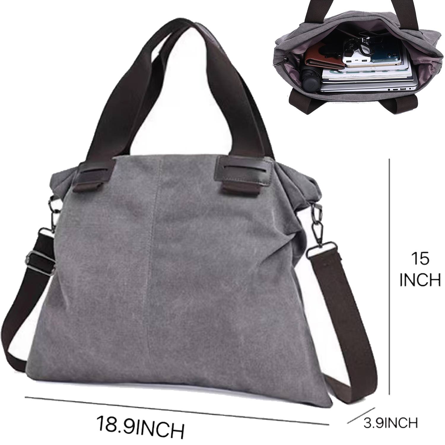 Women's Canvas Tote Bag Vintage Shoulder Crossbody 1