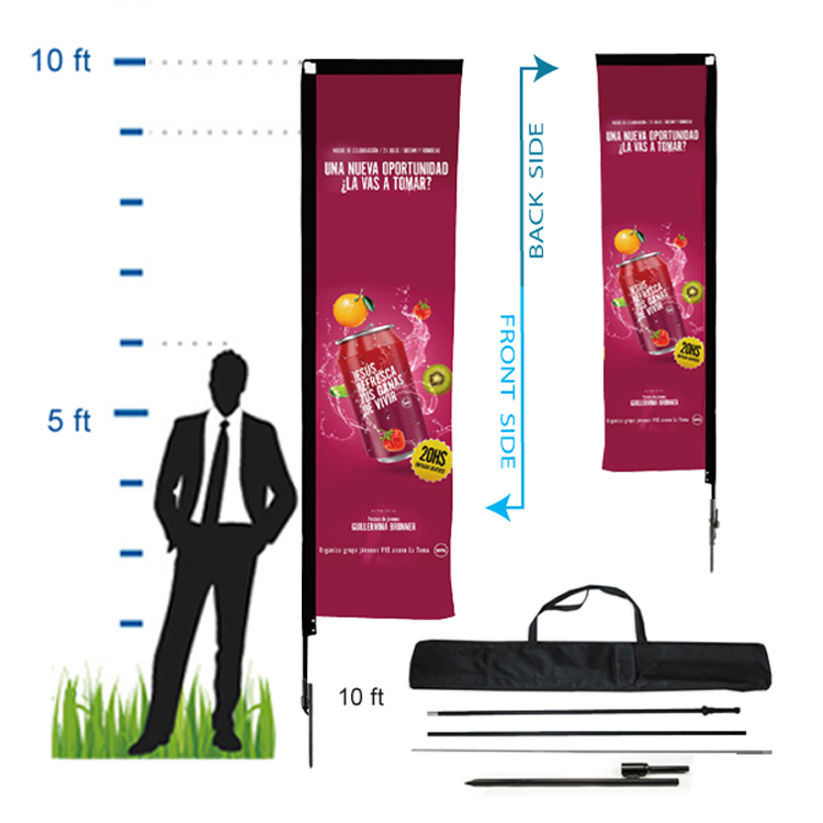 10 ft. Rectangle Advertising Flag Kit 2 (Double Sided) 1