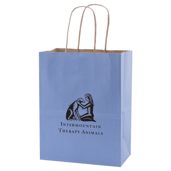 Striped Tinted Kraft Shopping Bags 6