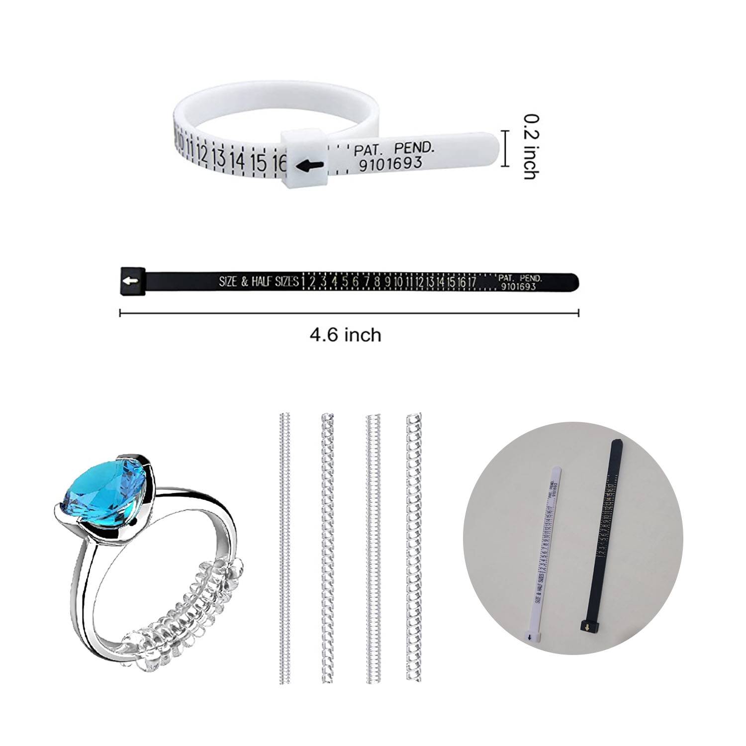 Measuring Set Reusable Finger Size Gauge Measure Tool 4