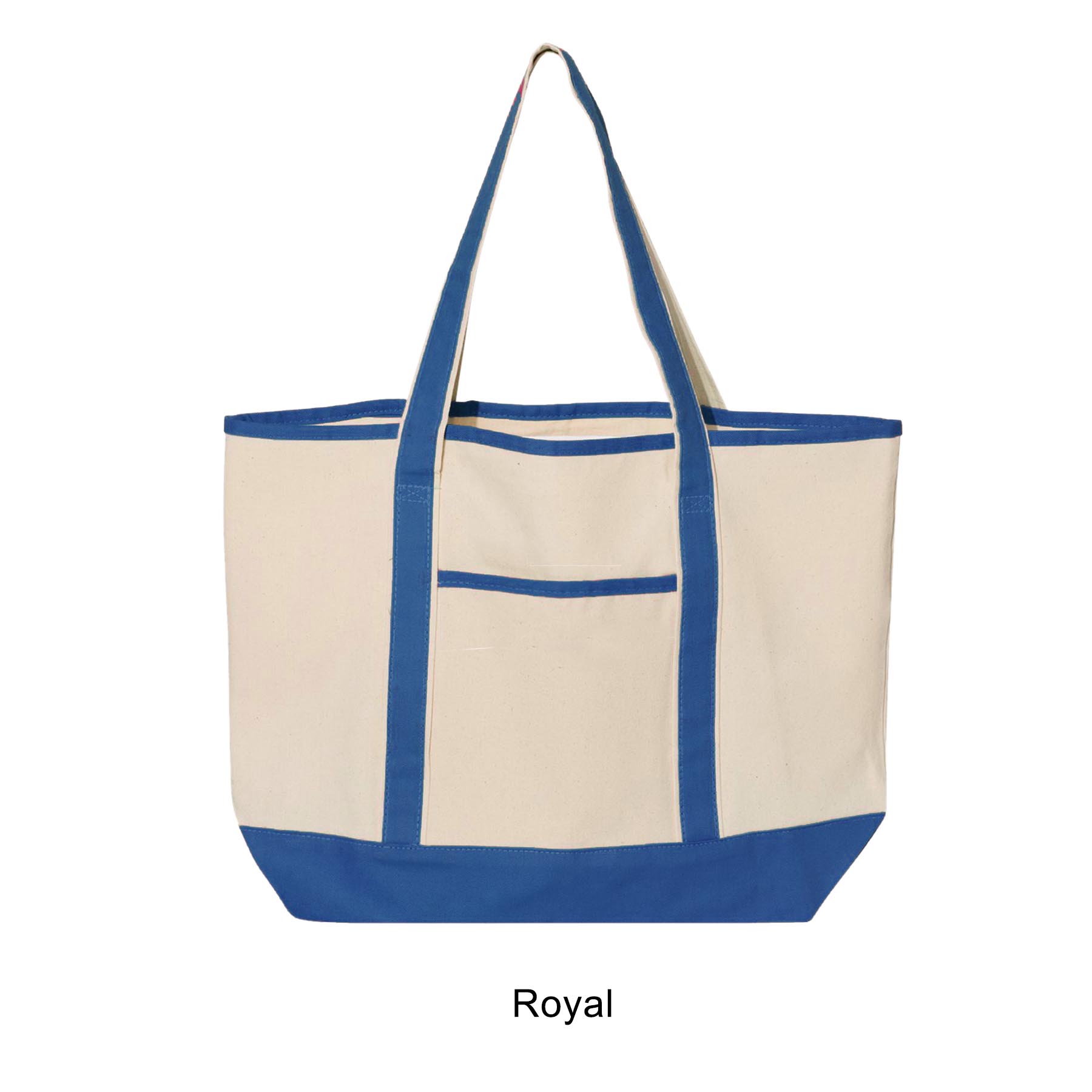 12 oz. Large Heavy Canvas Deluxe Pocket Tote Bag_R115BT 13