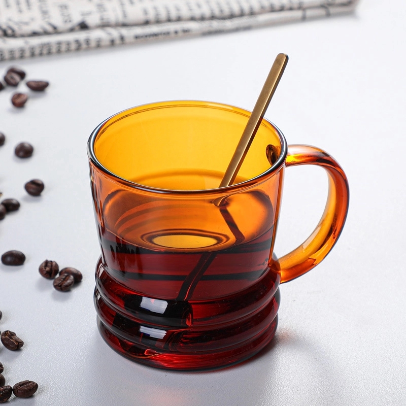 Custom 10 OZ. Glass Tea Cup Coffee Mug with Saucer Set 2