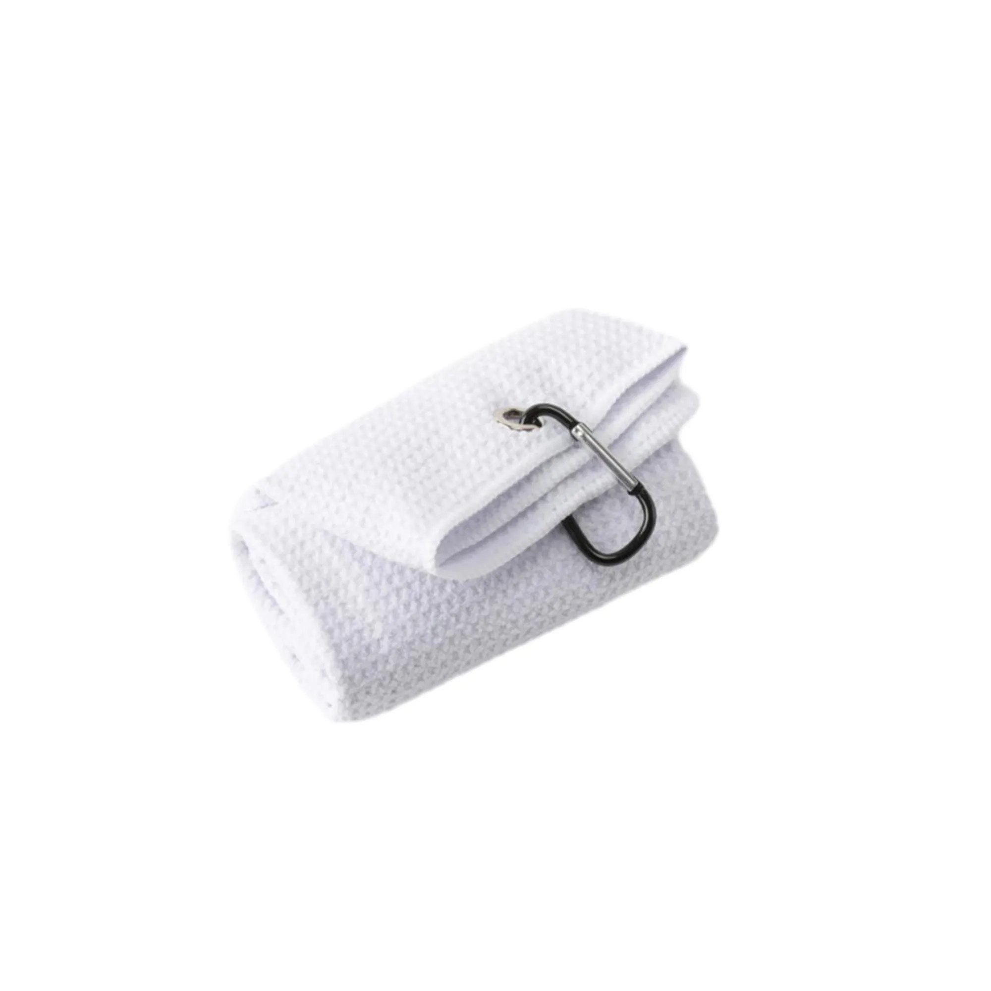 MOQ 100 Microfiber Waffle Golf Towel With Carabiner 8