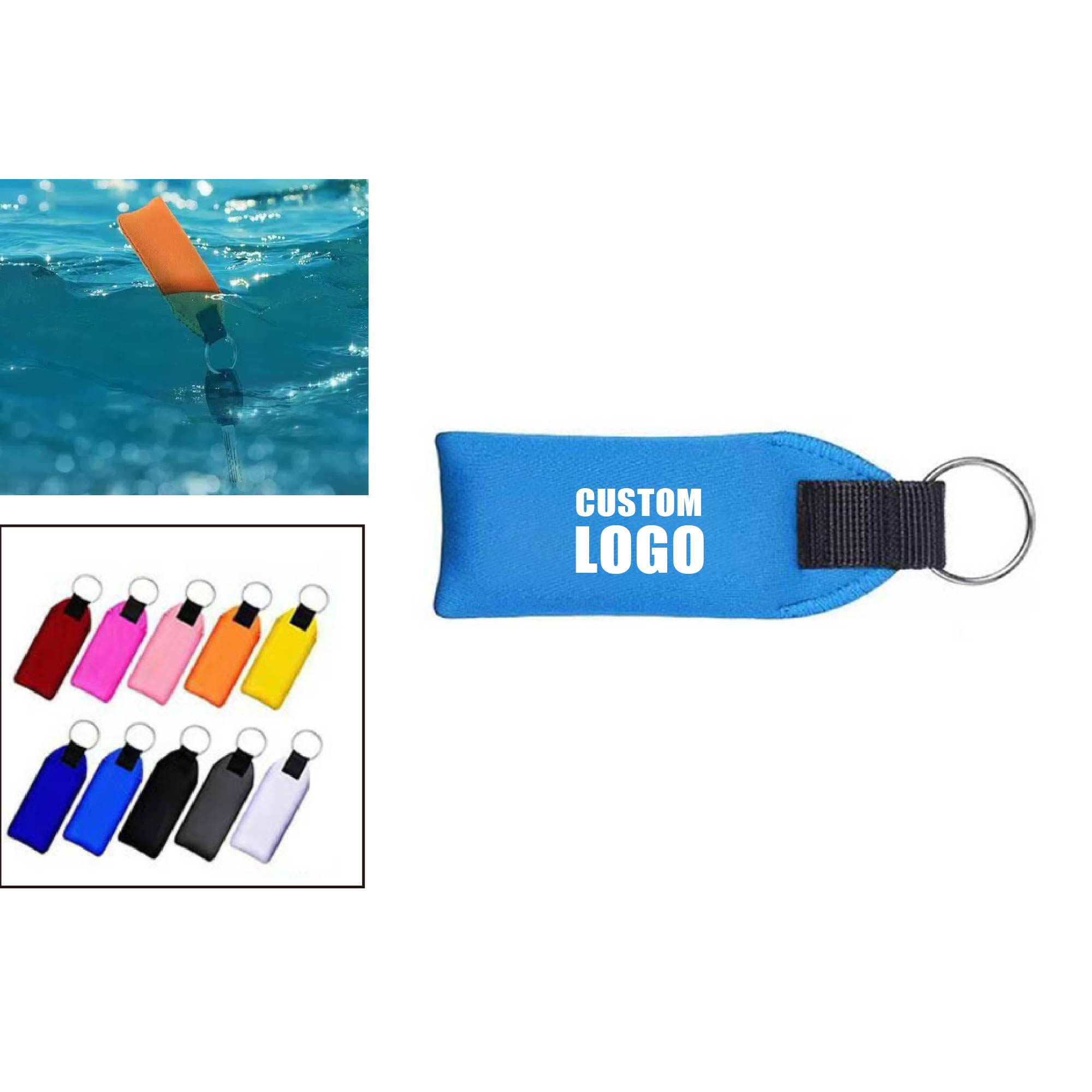 MOQ 10 pcs Neoprene Floating Keychain 2