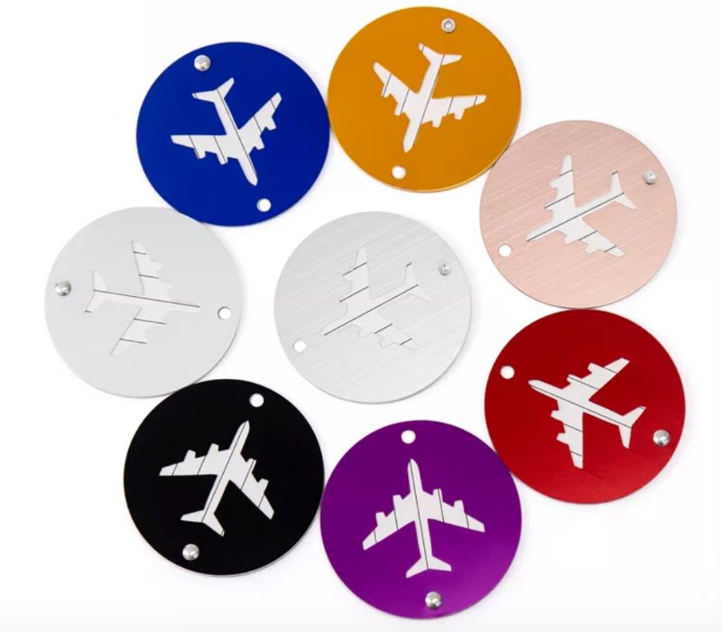 Round Aluminum Luggage Tag 9