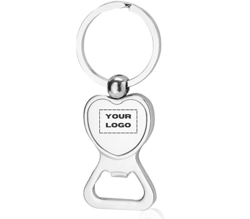 Metal Heart Shaped Bottle Opener Keychain 3