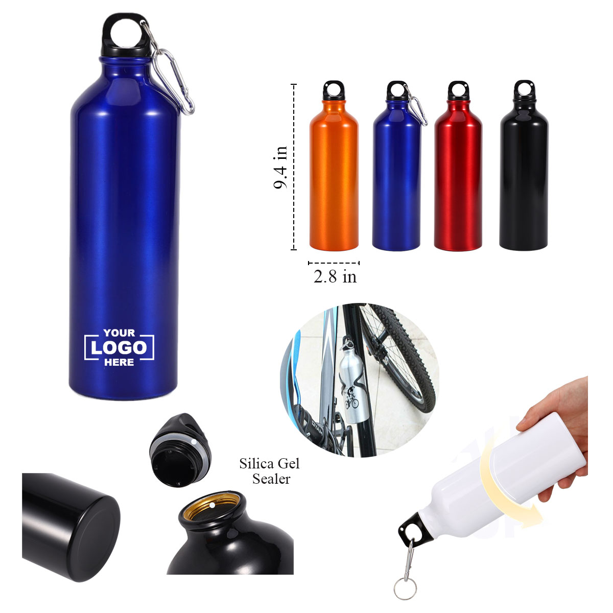 24 Oz Sports Bicycle Water Bottle, custom water bottle with logo imprint 2