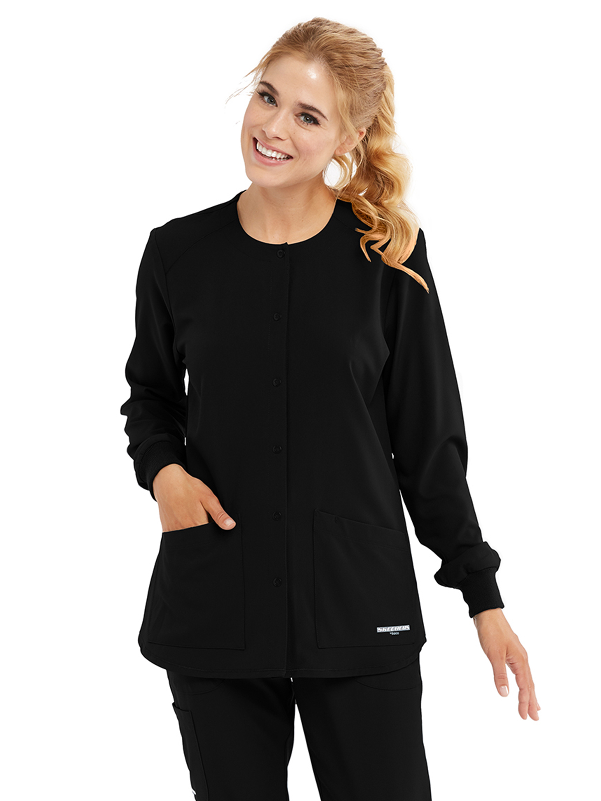 Skechers - Women's Two-Pocket Snap-Front Stability Warm-Up Scrub Jacket 22