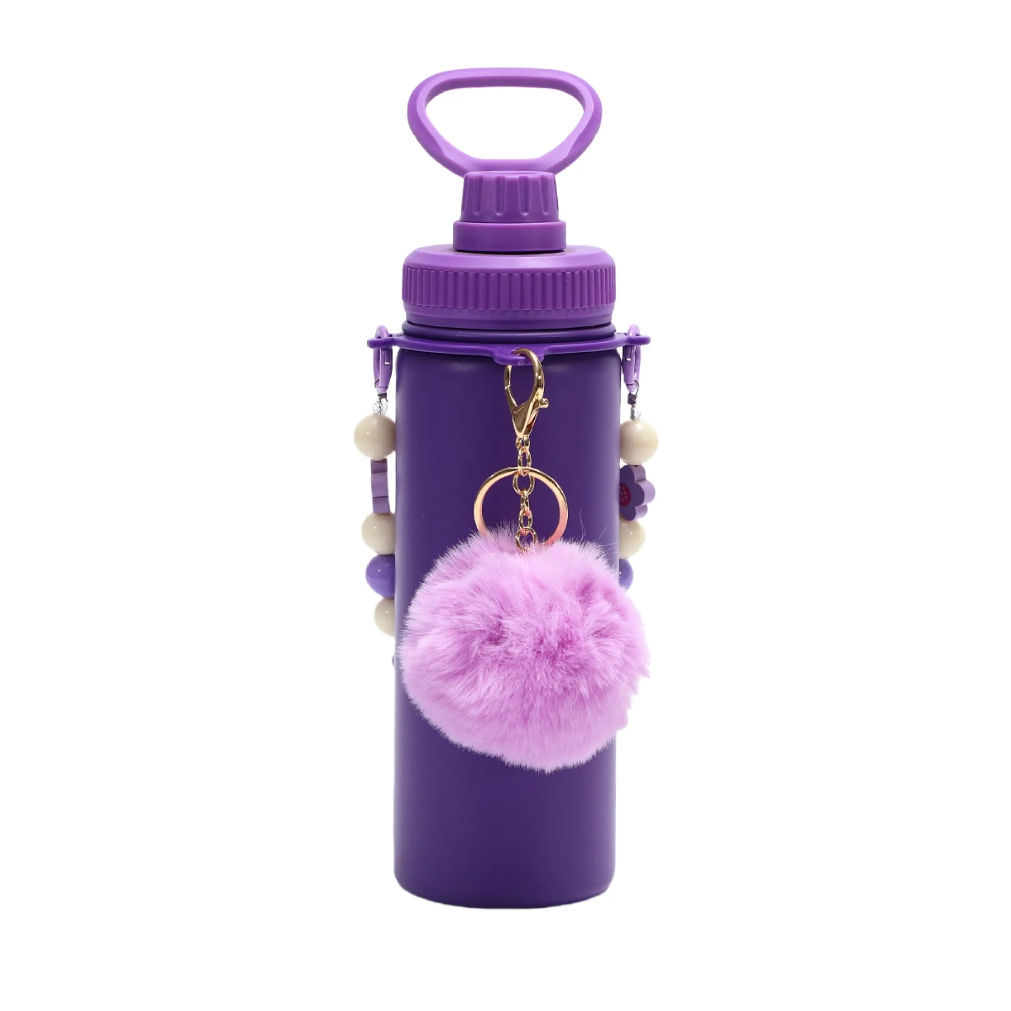 18oz Insulated Tumbler With Detachable Beaded & Pom Keychain 6