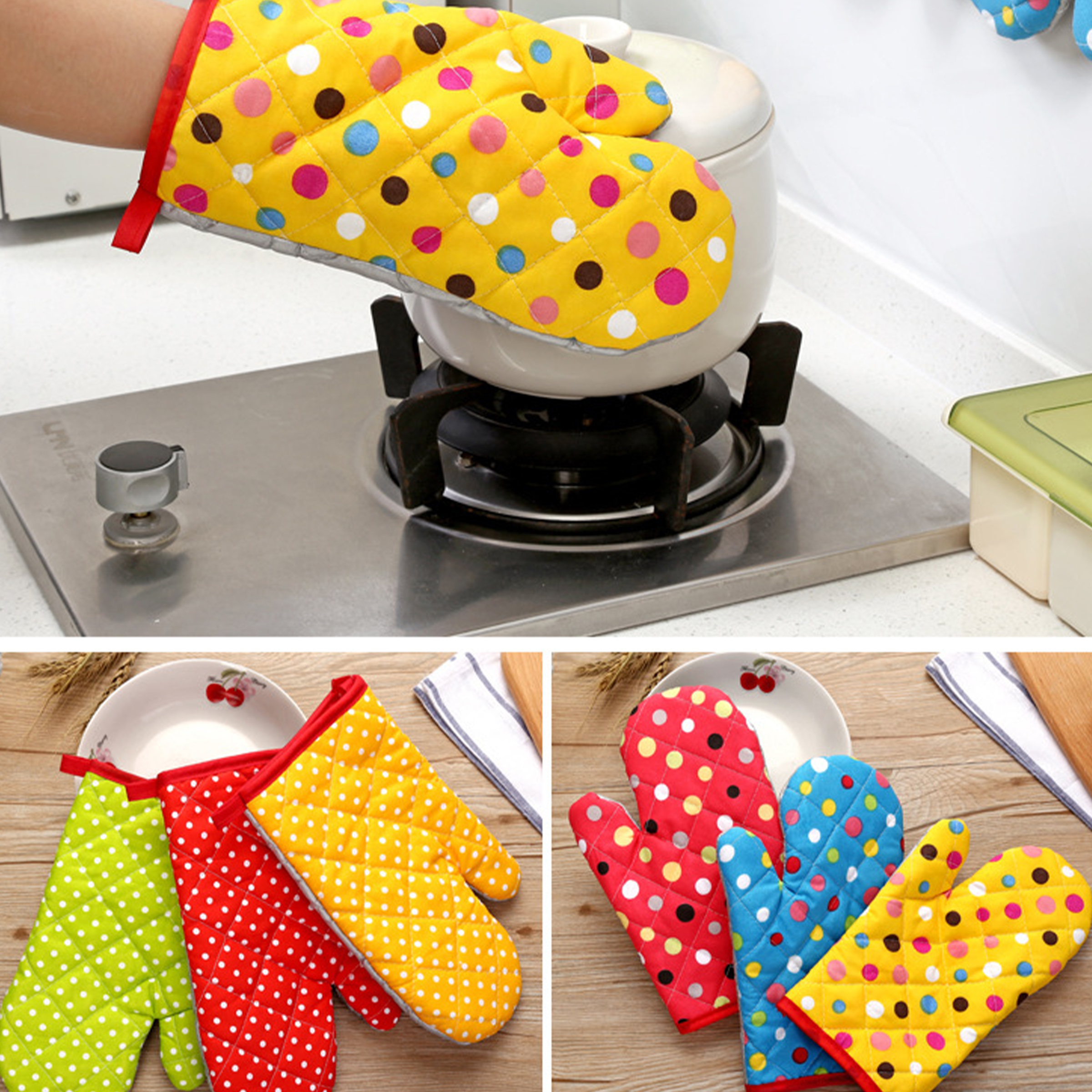 Cotton Thick Insulated Baking Gloves 3