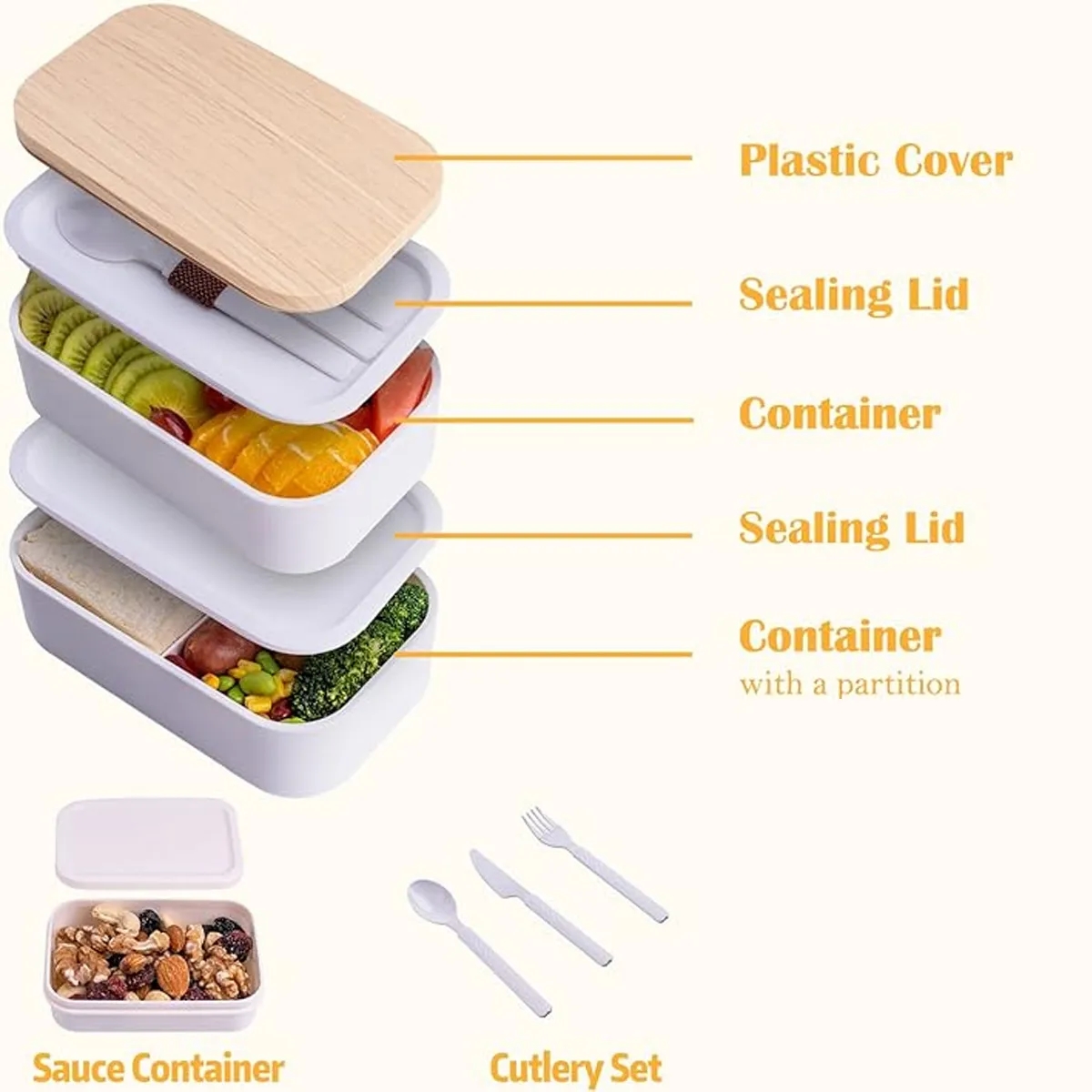Multilayer Wheat Straw Lunch Box Adult 5