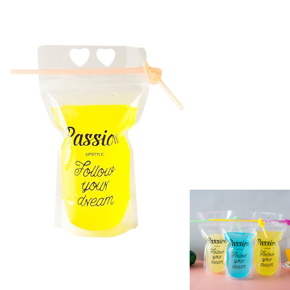 Hand-held Translucent Stand-up Plastic Pouch Bag Drinking Bag 2