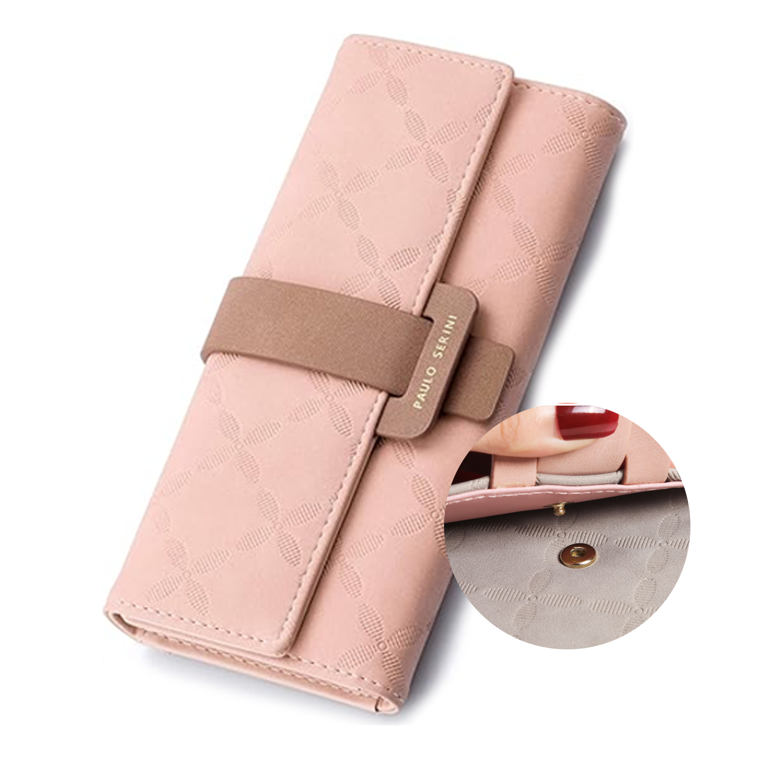 Simple and large capacity embossed women's handbag 4