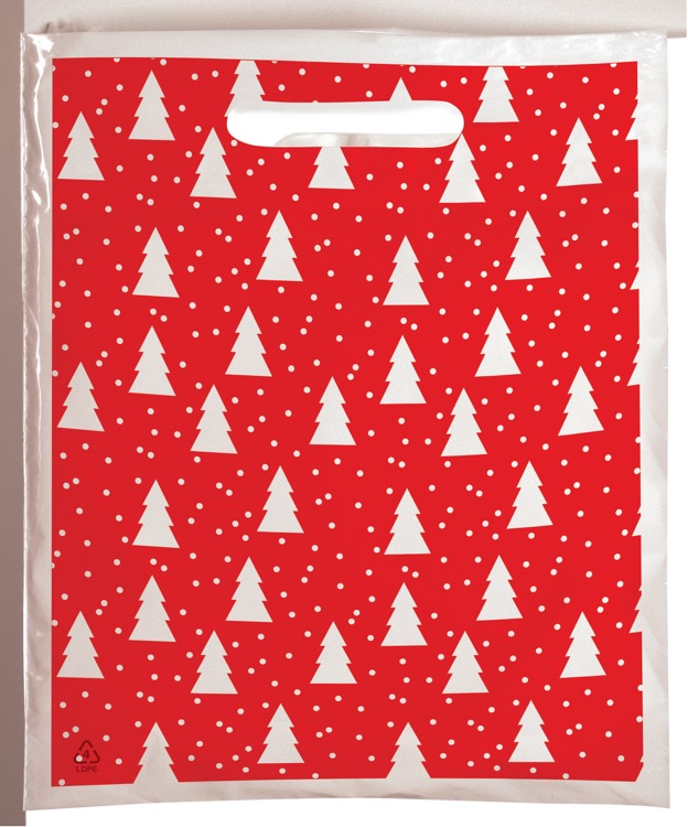 Bold Christmas Trees Seasonal Predesigned Plastic Bag (7.5" x 9") 6