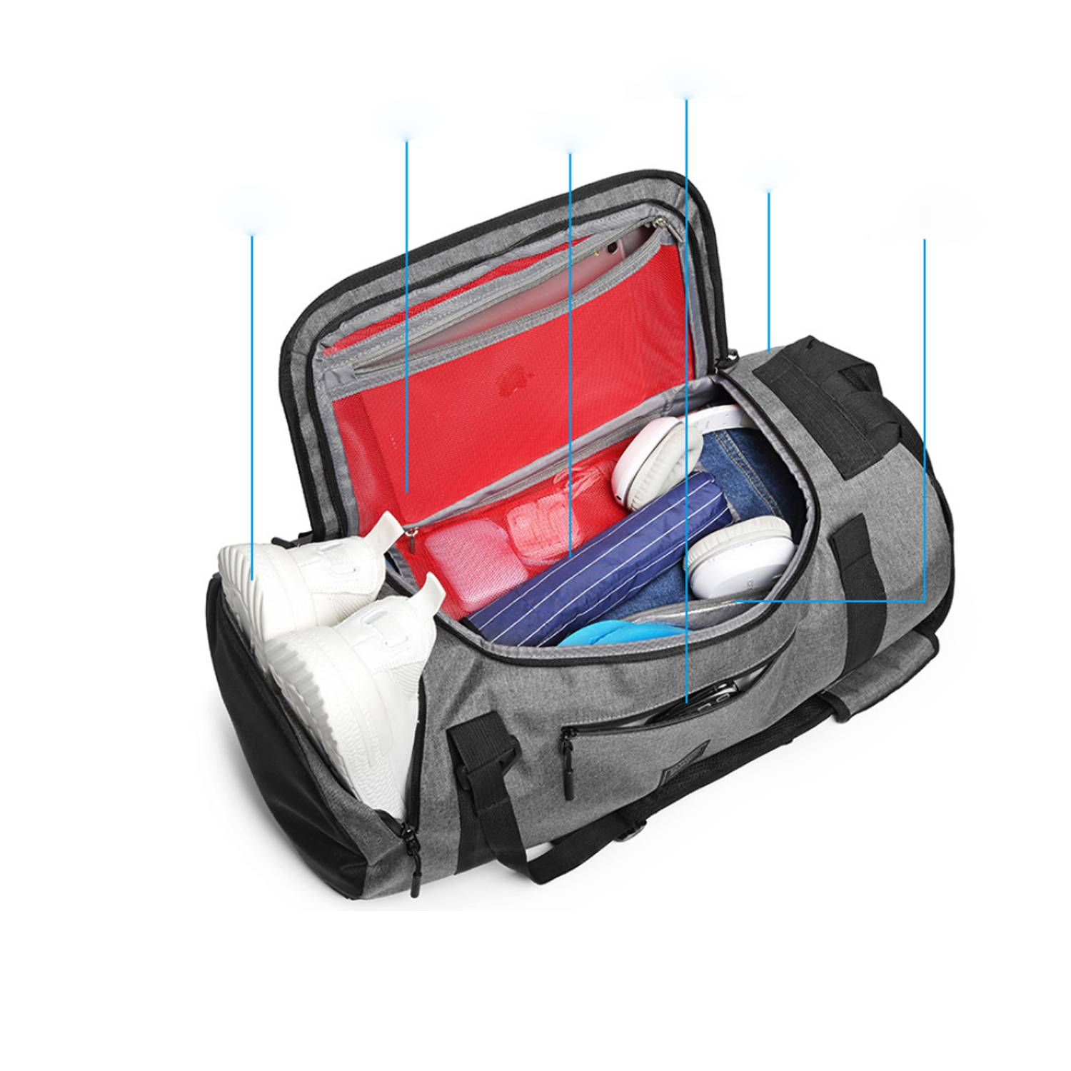 Dry Wet Separation Polyester Fitness Duffel Bag 5