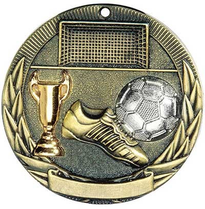 Soccer Tri-Colored Medal 2" 2