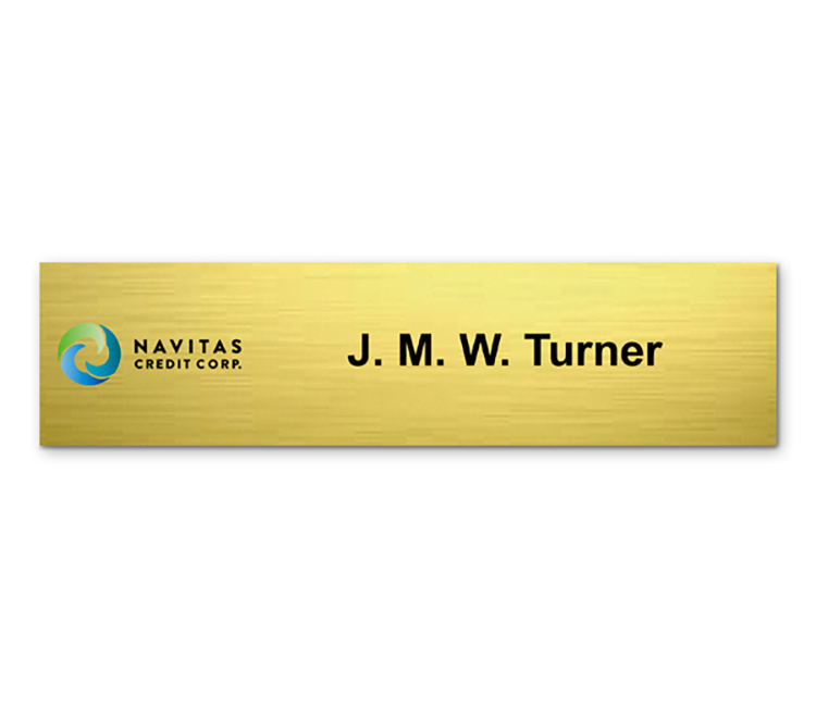 The Zeus full color metallic plastic name plate 2"x8" 8