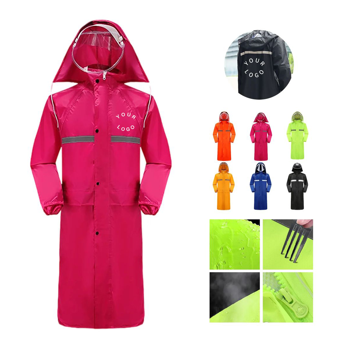 Breathable Waterproof Raincoat Long Style 4
