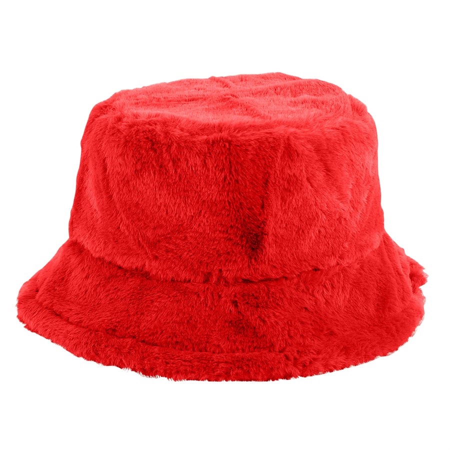 Solid Color Faux Fur Bucket Hat with Custom Logo 12