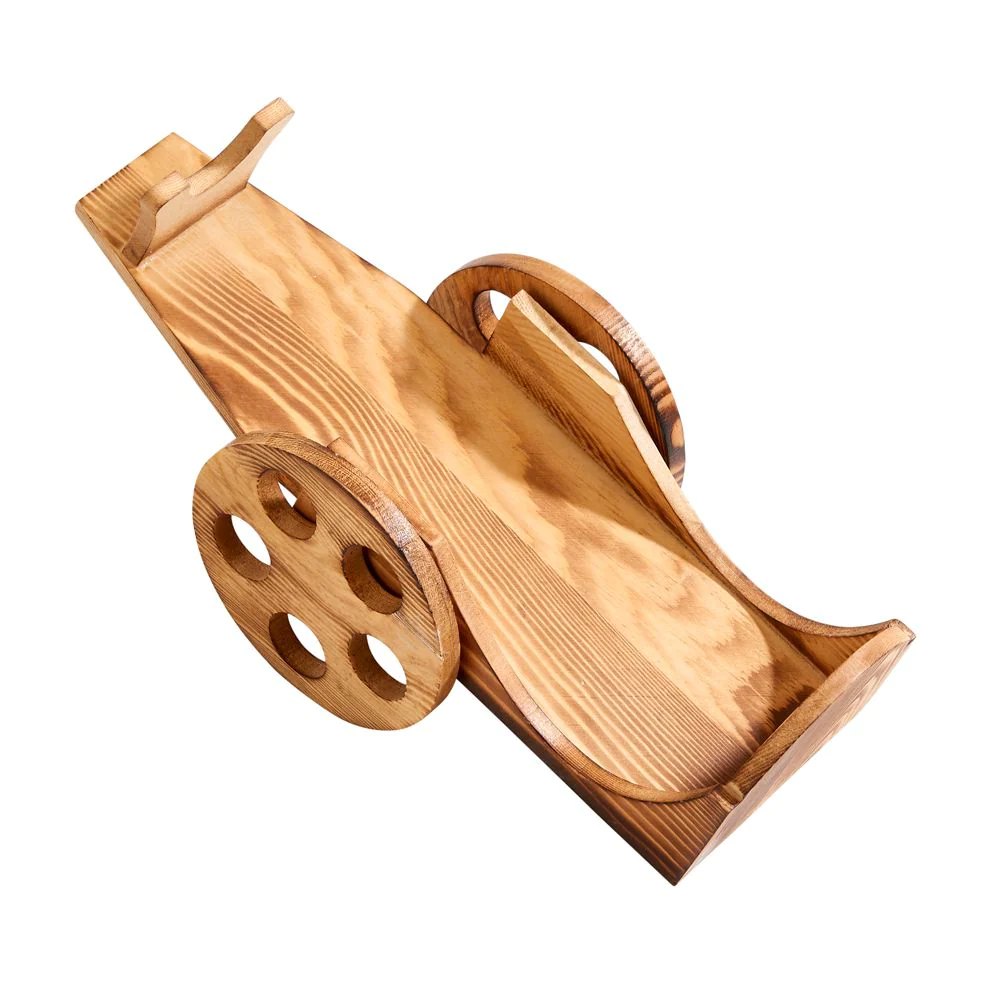 LIGHT WOOD WINE BOTTLE CART 1
