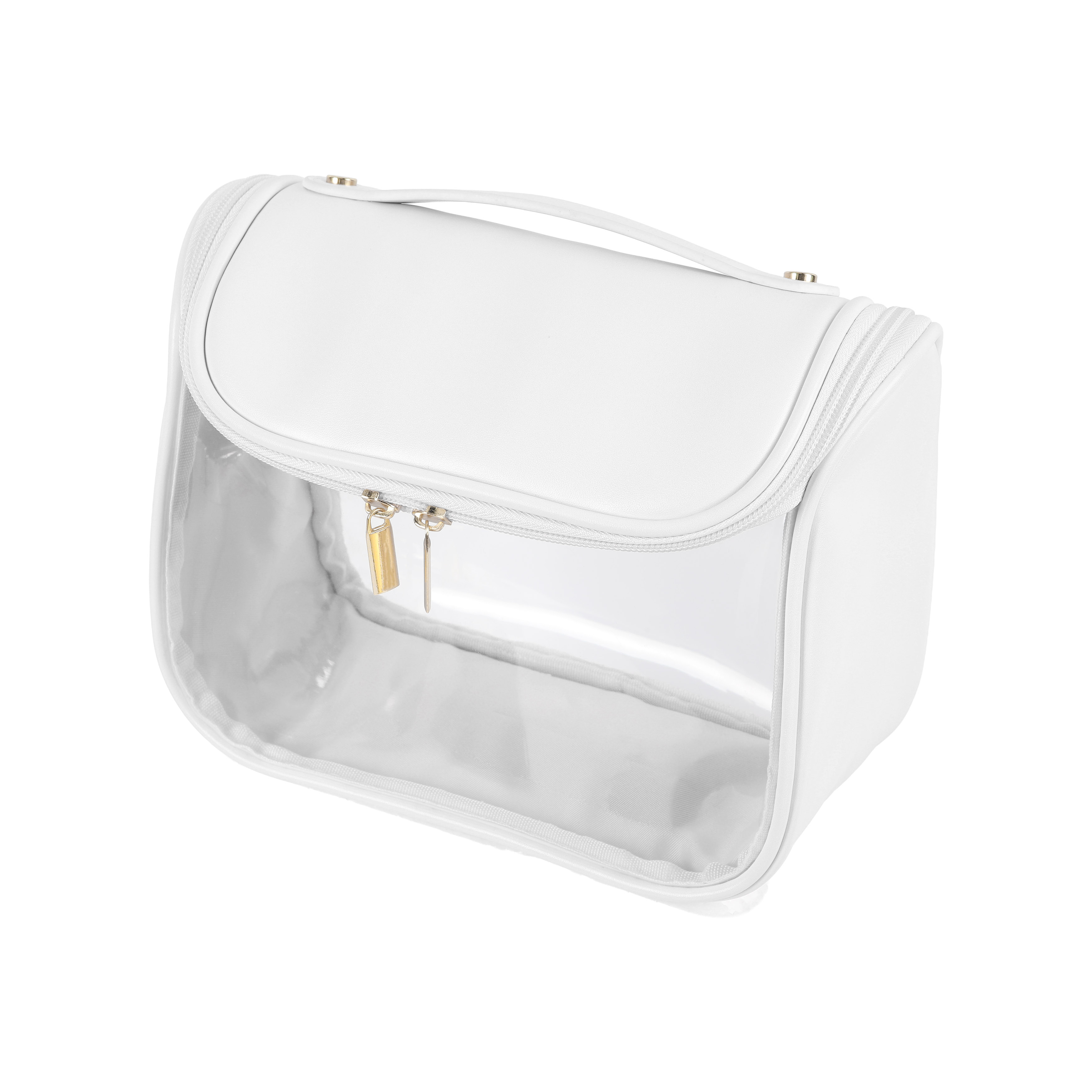 Hanging PU Leather Toiletry Bag with Clear PVC Window 8