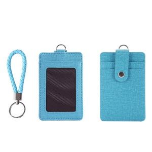 Key Ring PU Leather 2 Pockets Card Holder 26