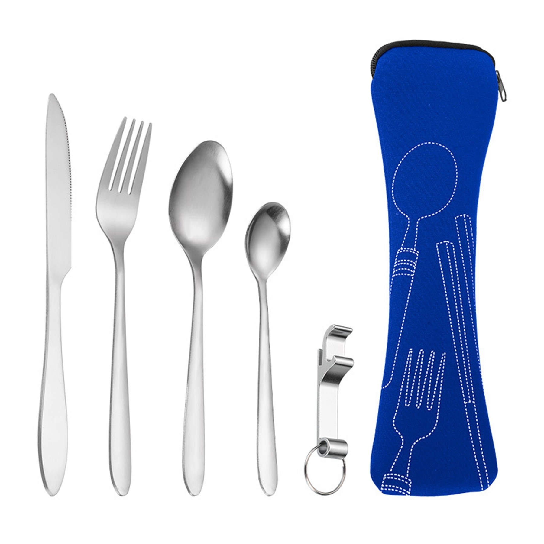Stainless Steel Cutlery 5 Piece Set with Neoprene Pouch 6