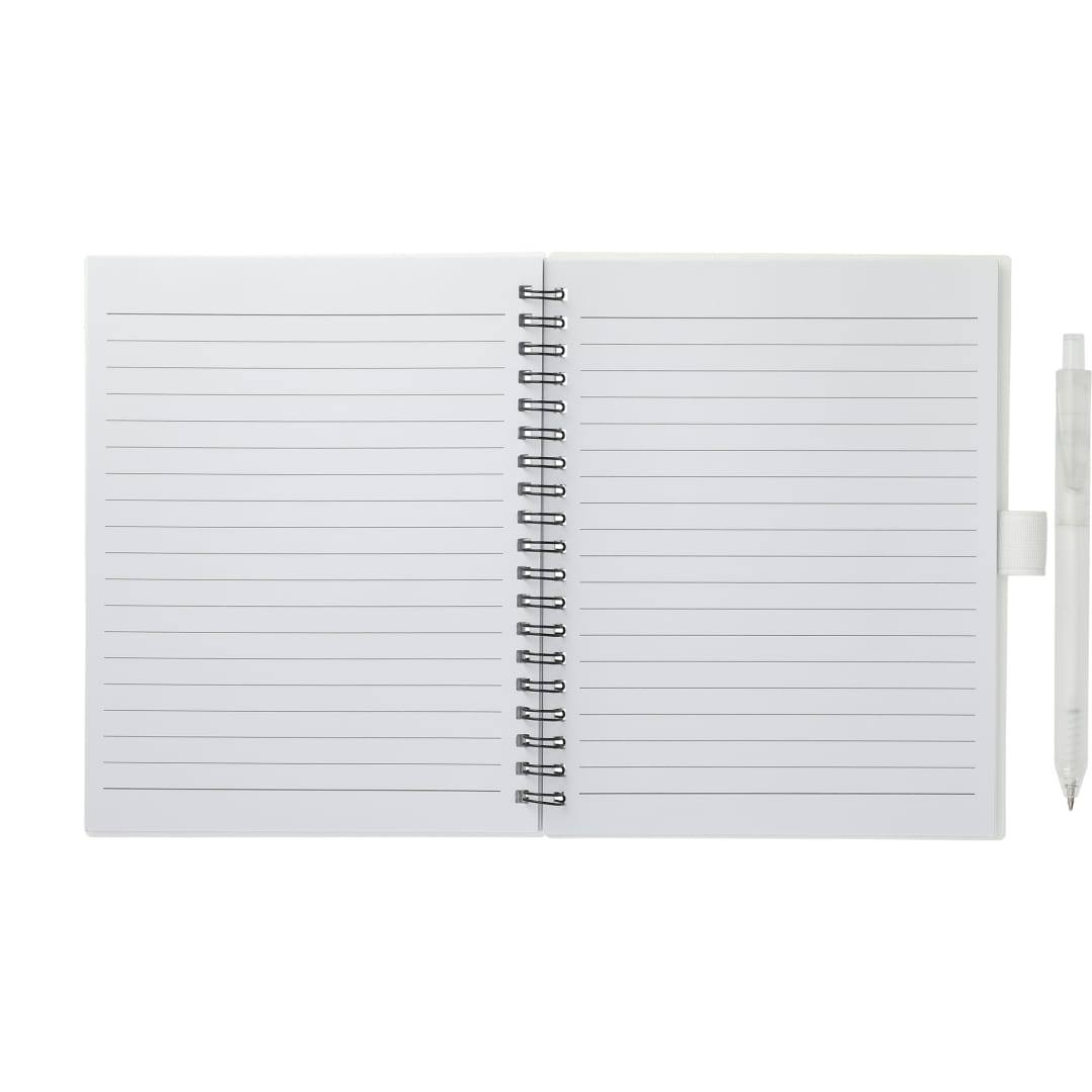 FSC® Recycled 5.5” x 7” Spiral Notebook w/ RPET Pe 201