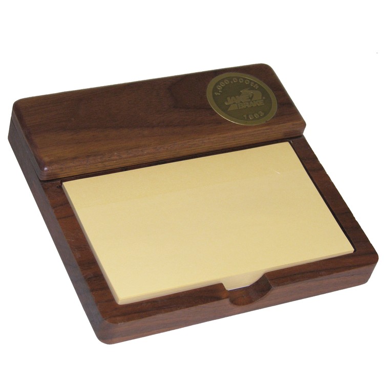 Wood Note Tray W/ Lid, 5.875" x 5.5" x 1" 11