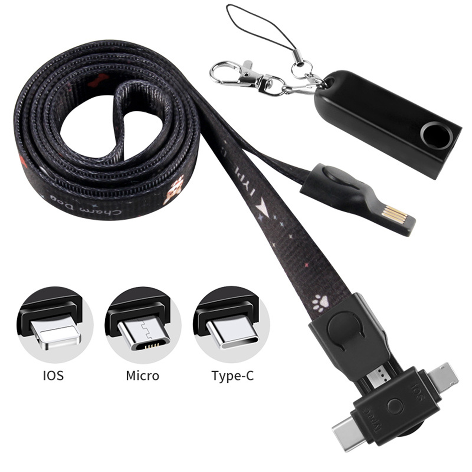 Lanyard 3 in 1 Functional Charging Cable 1