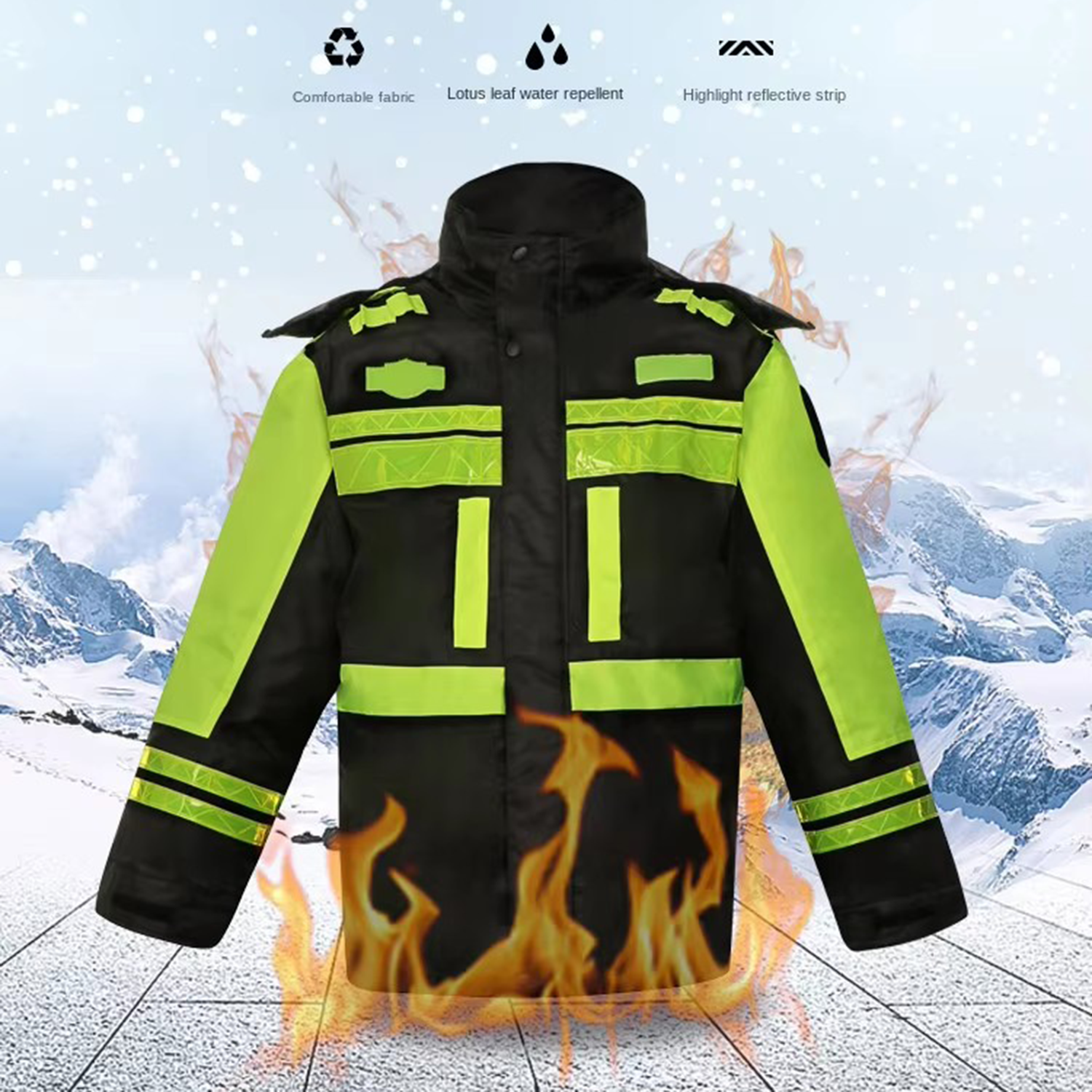 Winter Reflective Double Layer Detachable Cotton Coat 9