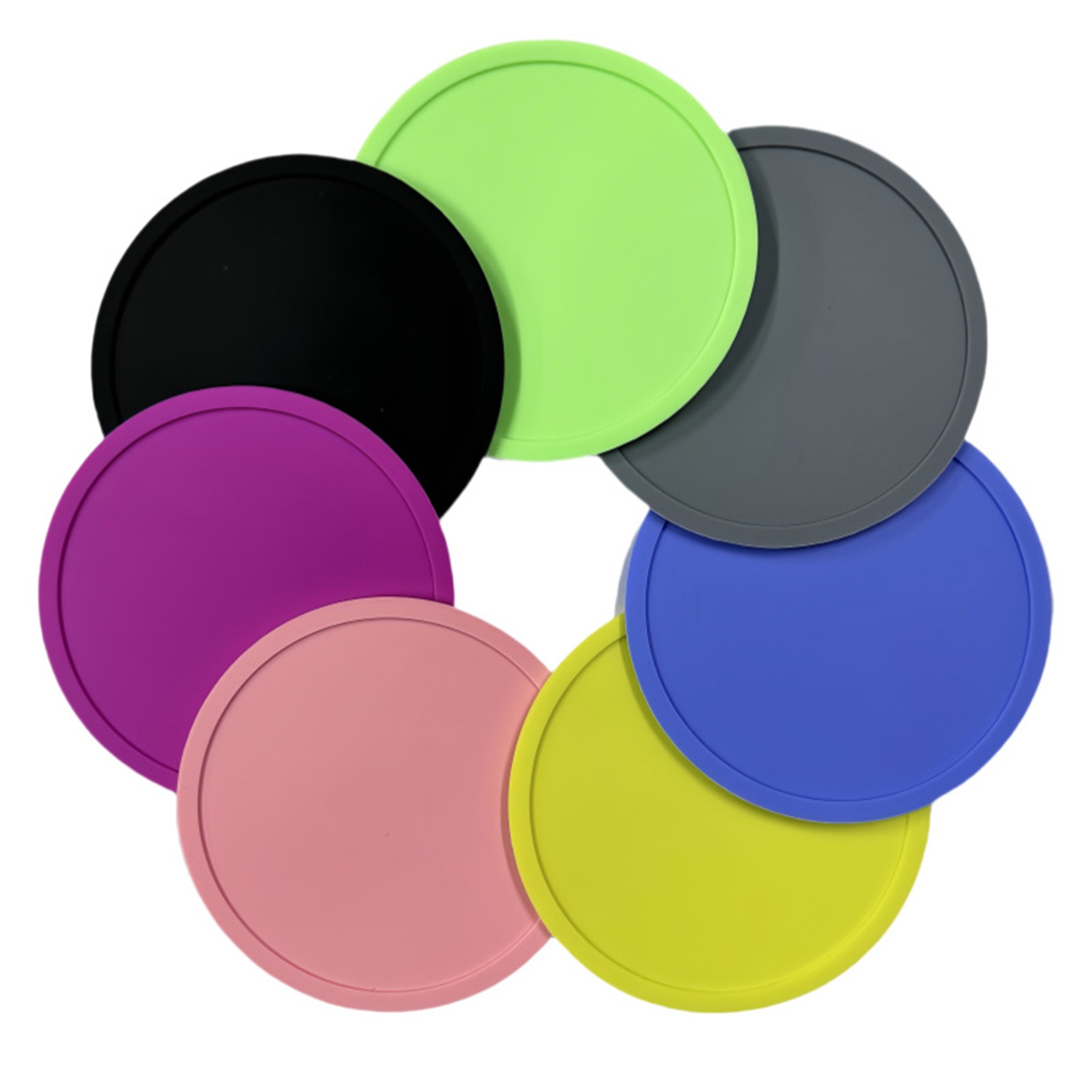 Tea Cup Coffee Coasters Creative Simple Round Soft Silicone Cups 6