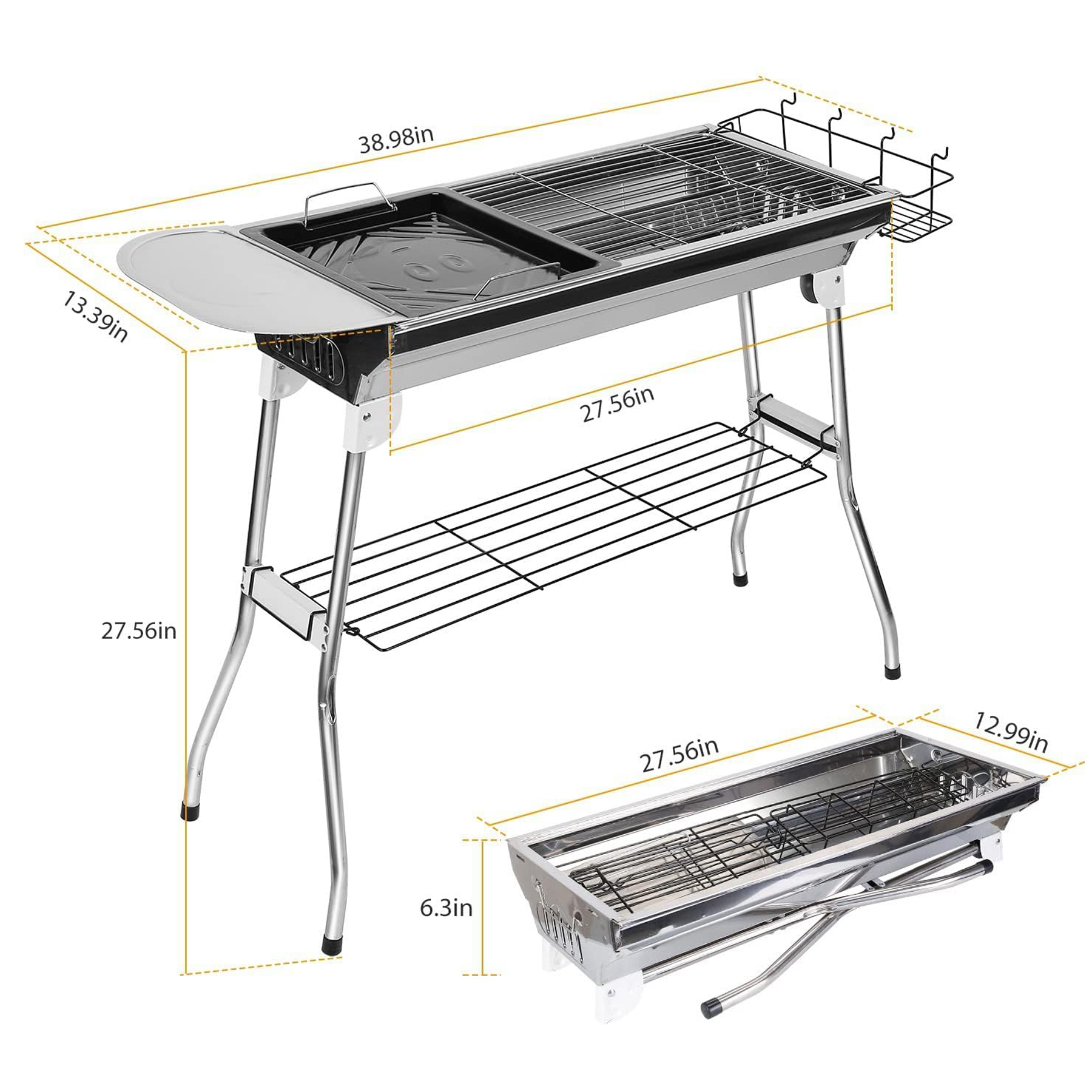 Portable 2-in-1 BBQ Grill and Deep Fryer 4
