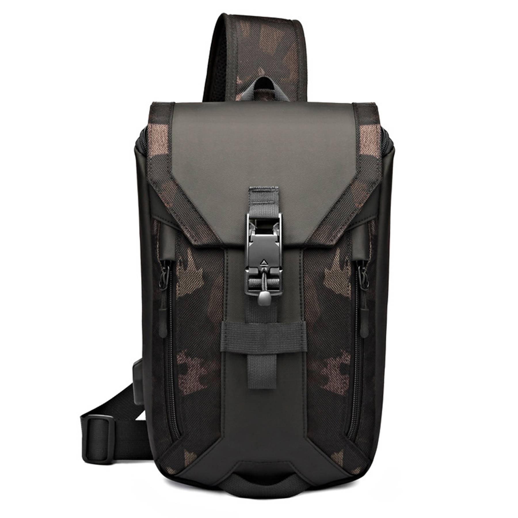 Oxford Waterproof Crossbody Sling Bag With USB Charging Port 9