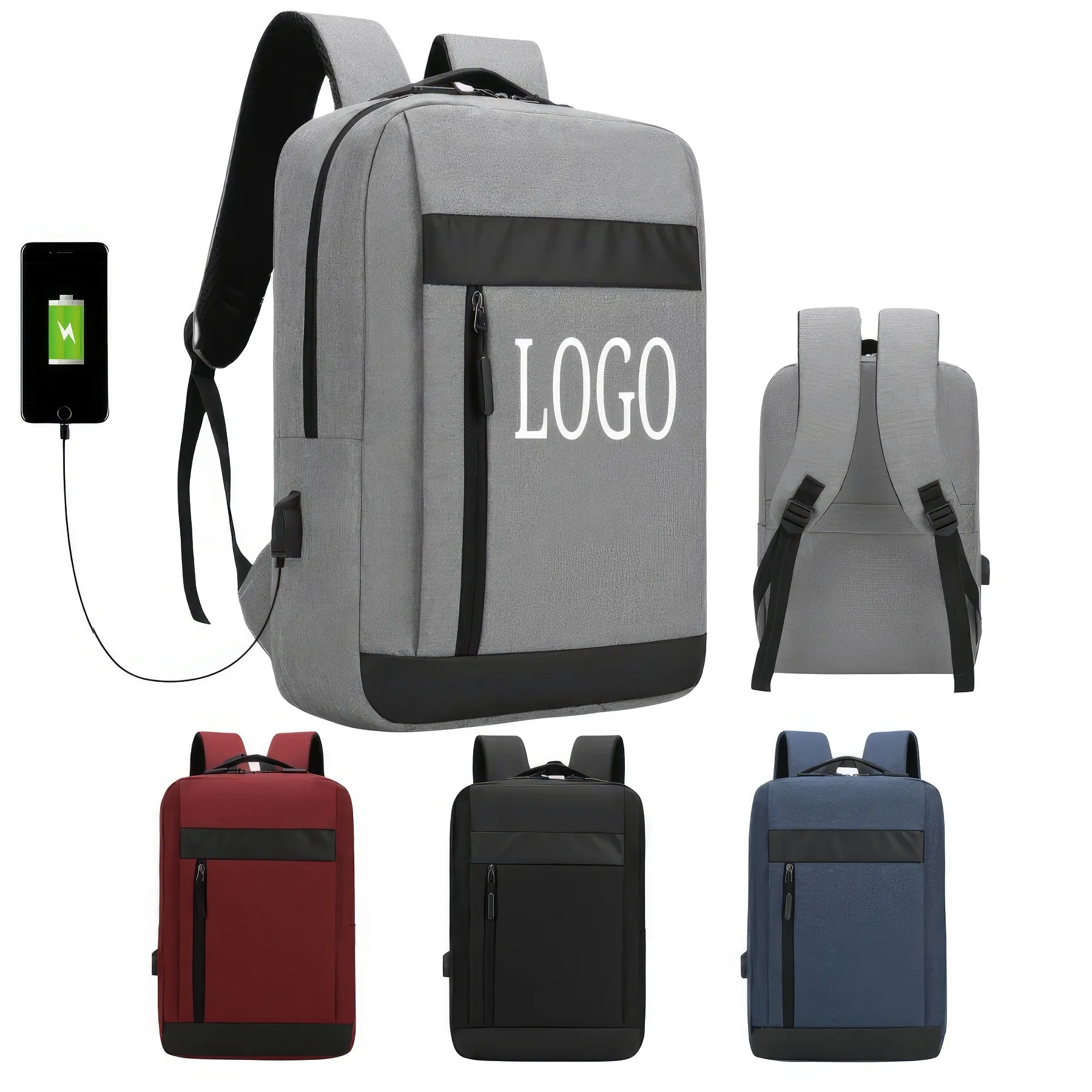 Travel Business School Laptop Backpack with USB Port 1
