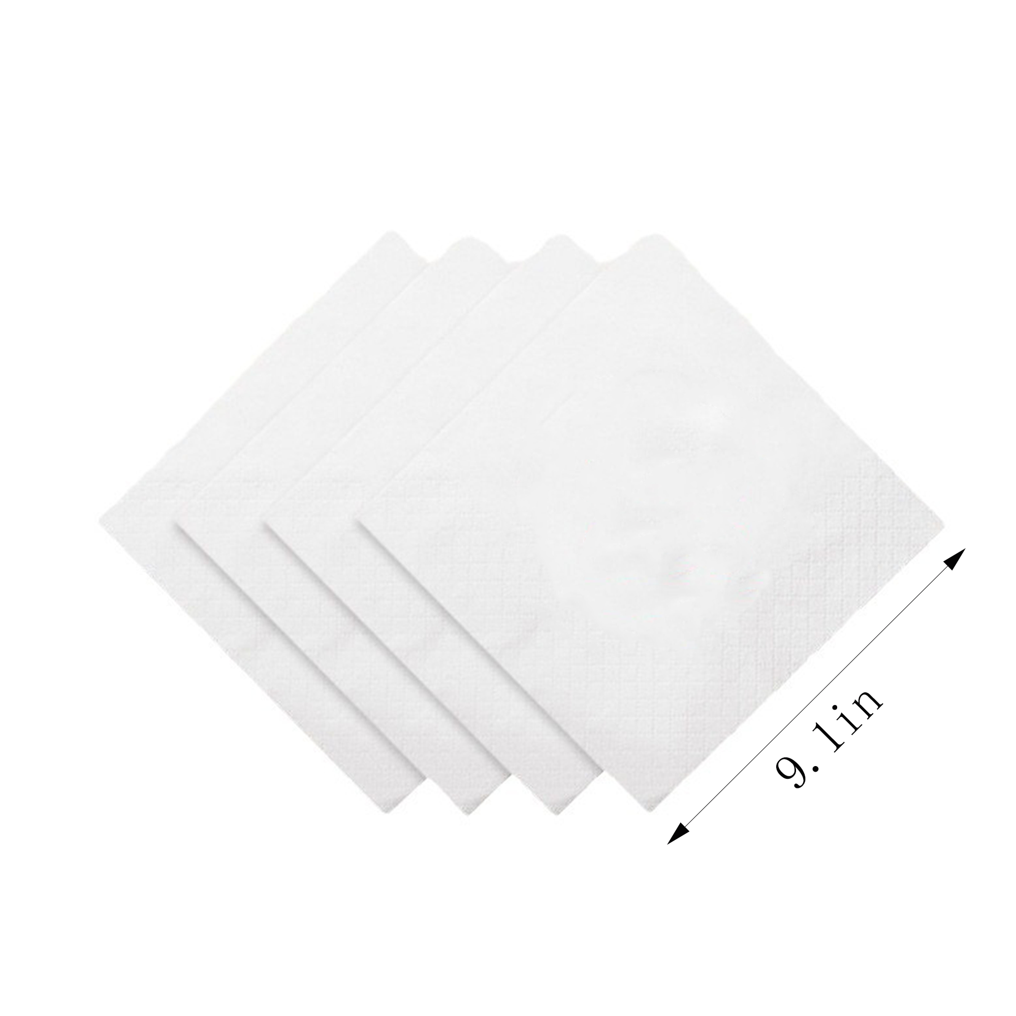 9.1" * 9.1" 2 Ply White Beverage Napkin 4