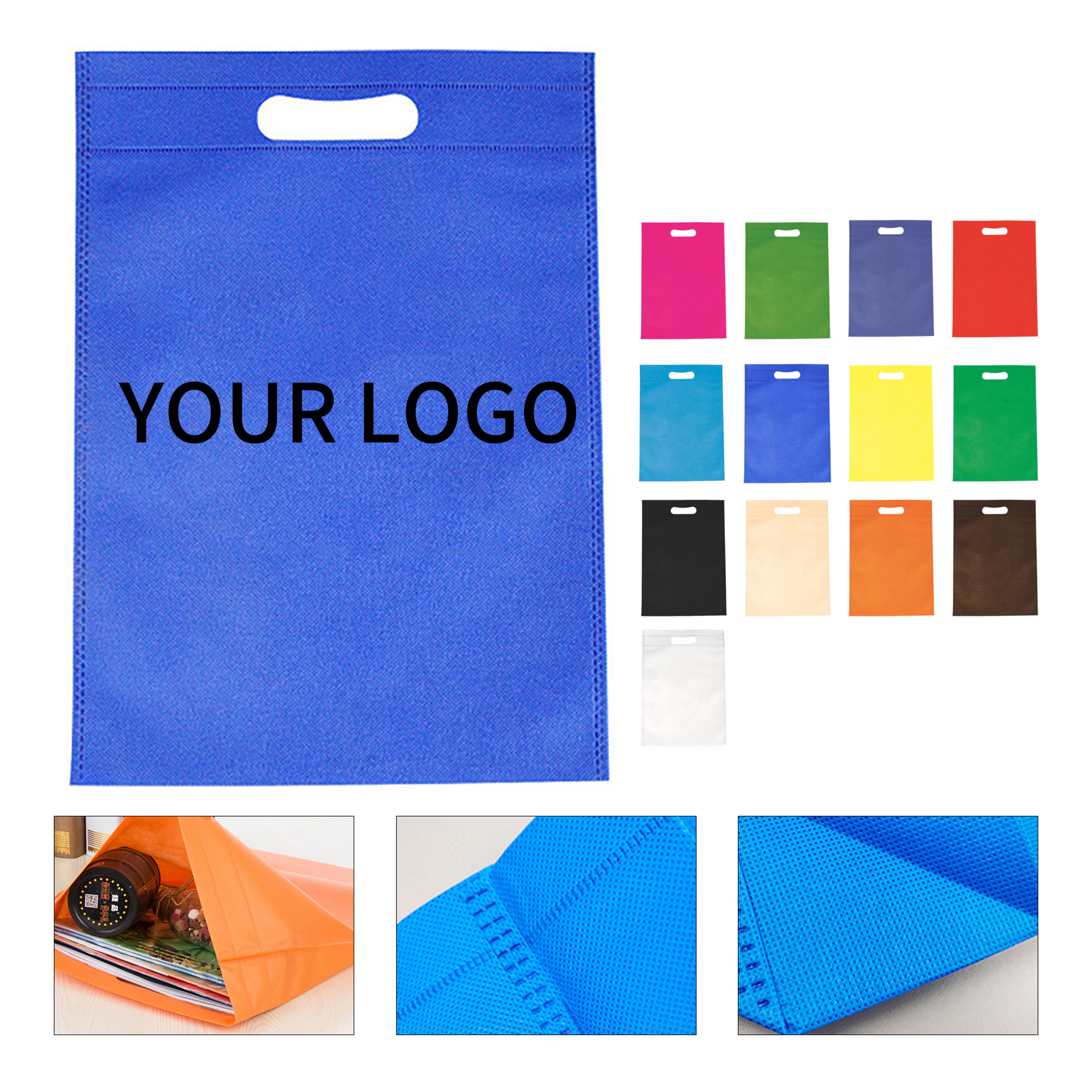 Non Woven Polypropylene Tote Bag With Die Cut Handles 13" 12