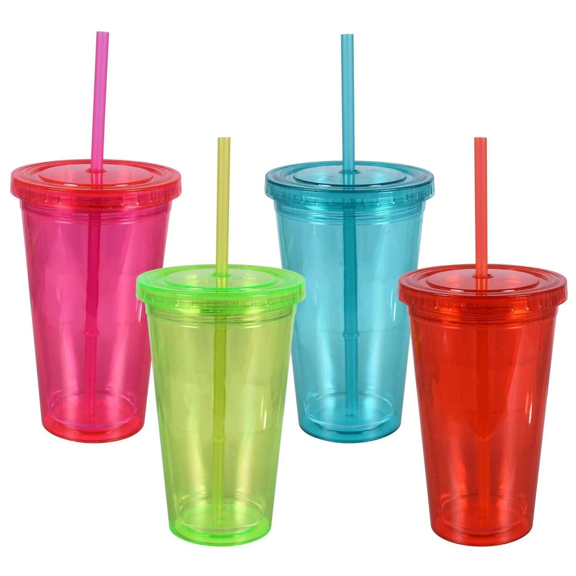 16oz Transparent Acrylic Tumbler With Straw MOQ48 8