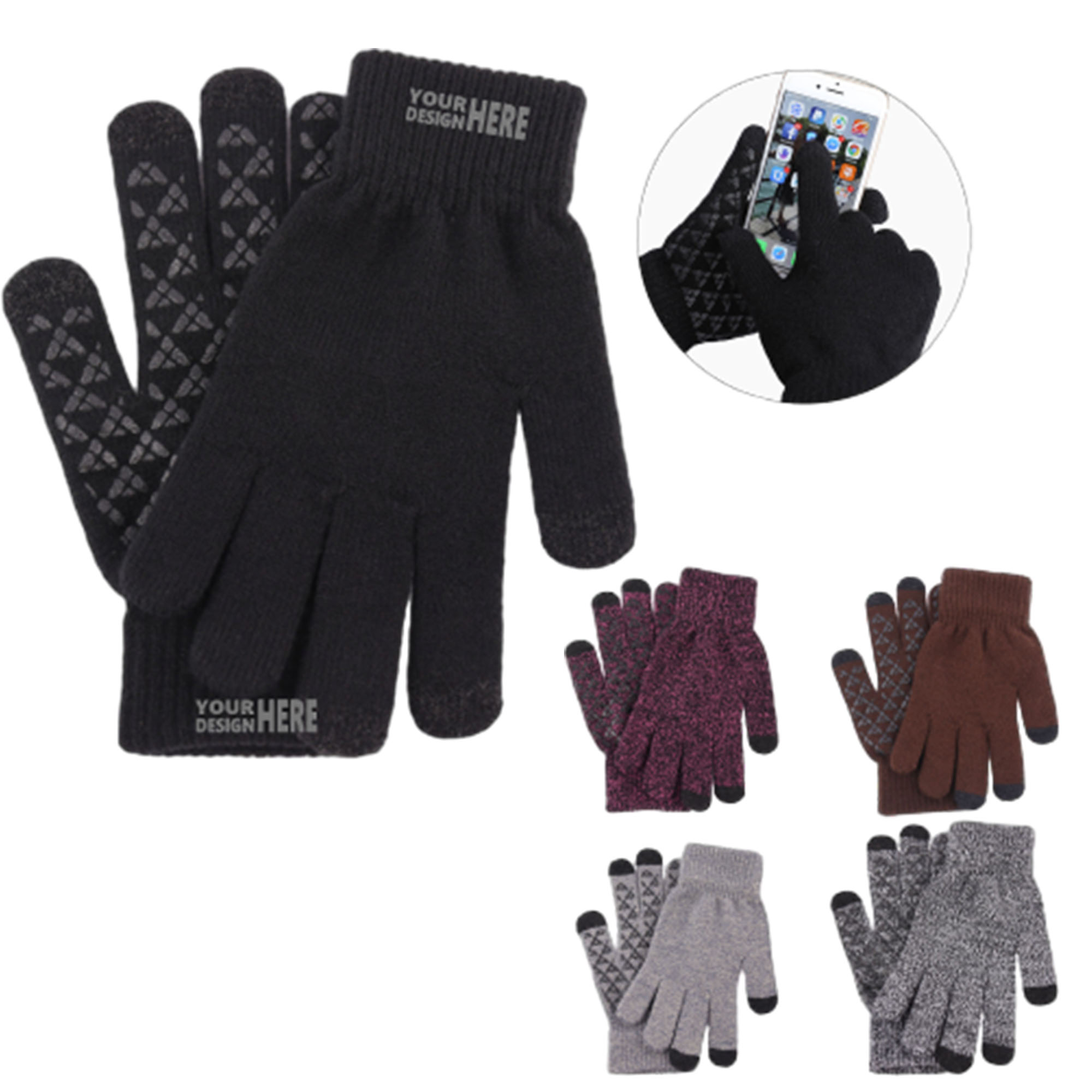 Knitted Anti Slip Touch Screen Gloves 2